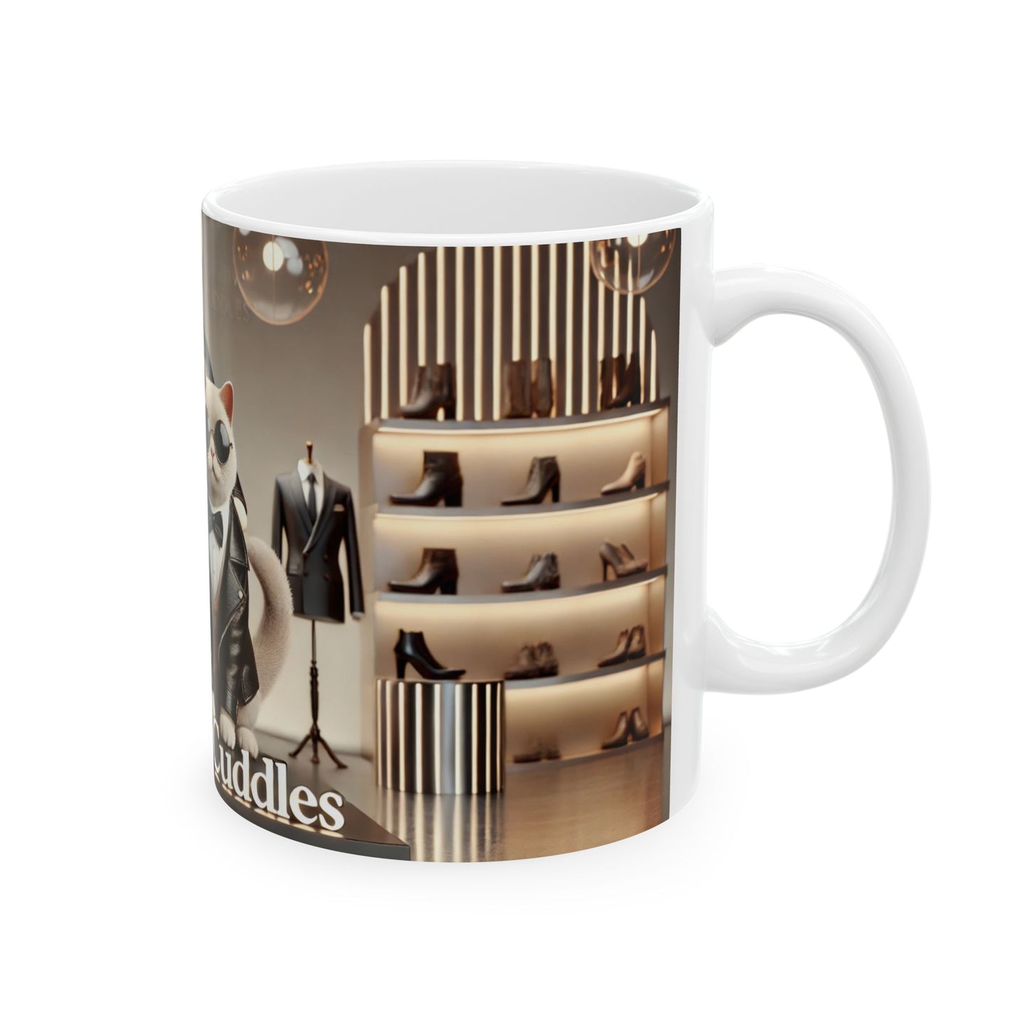 Pawsitive Cuddles Ceramic Mug – Cute Dapper Dog & Cat Coffee Cup (11oz/15oz)