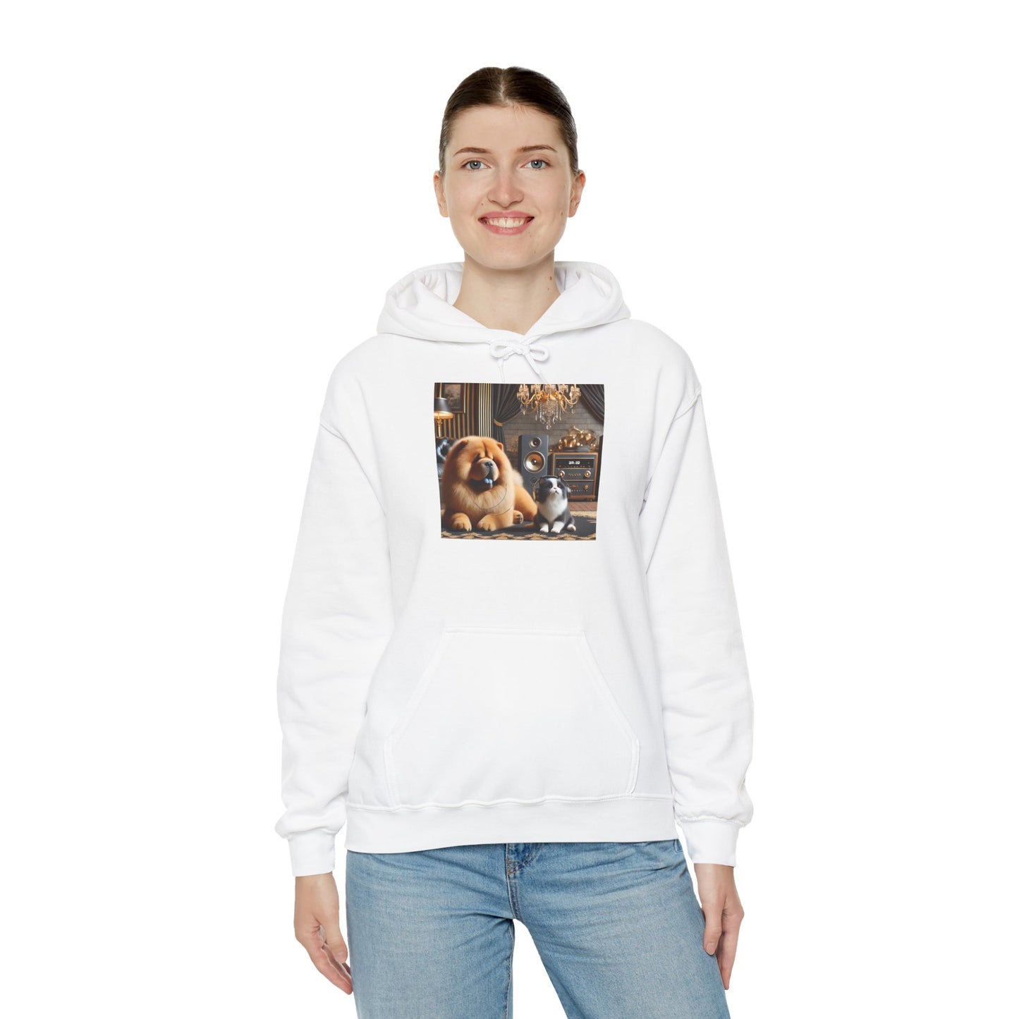 Chow Chow & Cat Cozy Hoodie — Cute Pet Portrait Pullover