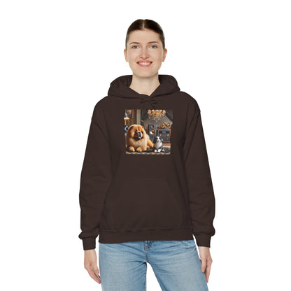 Chow Chow & Cat Cozy Hoodie — Cute Pet Portrait Pullover