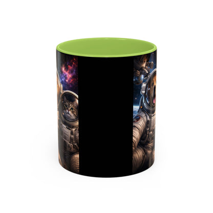 Space Pals Coffee Mug – Astronaut Dog & Cat Galaxy Accent Mug (11/15 oz)