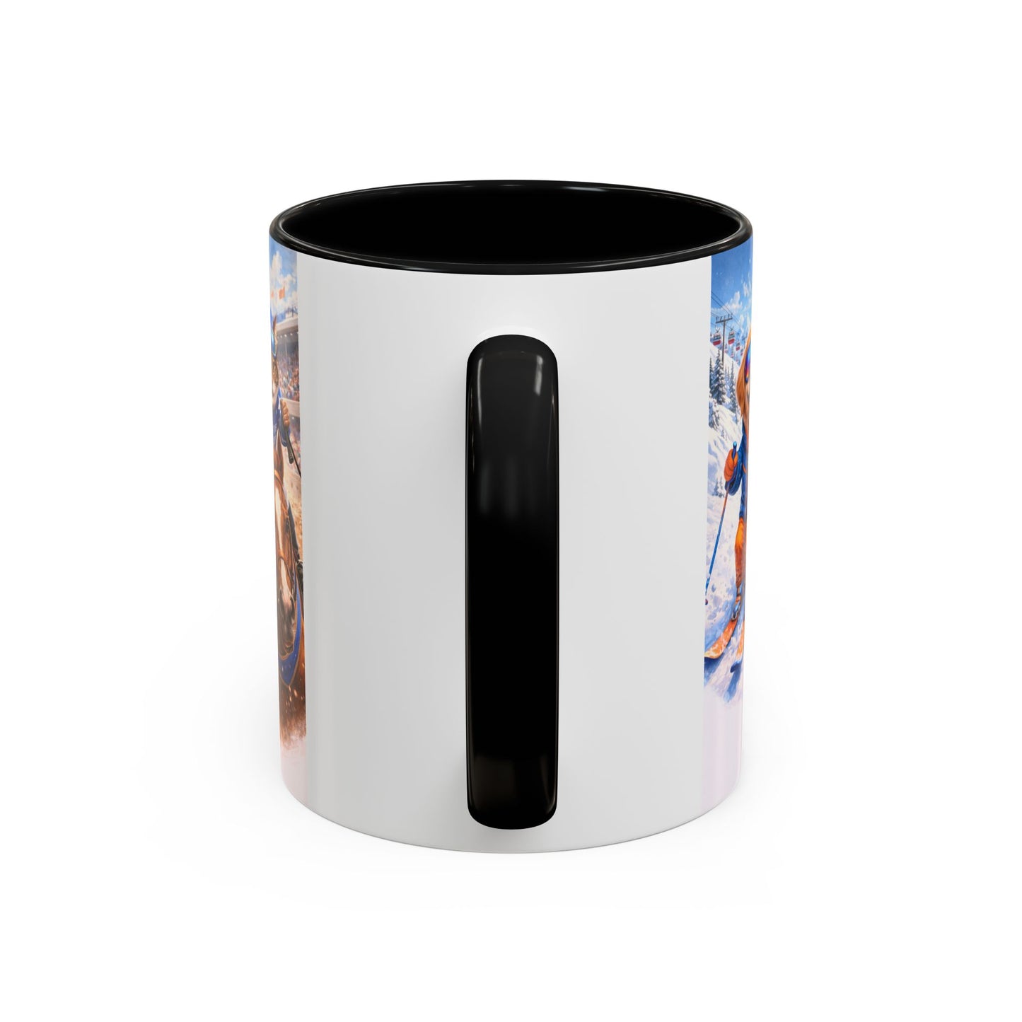 Coffee Mug — Cute Cat & Dog Horse Racing Accent Mug (11/15oz)