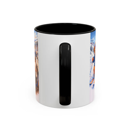 Coffee Mug — Cute Cat & Dog Horse Racing Accent Mug (11/15oz)