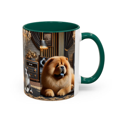 Chow Chow & Corgi Retro Lounge Coffee Mug (11oz/15oz)