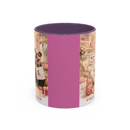 Designer Dogs Accent Coffee Mug - "Pawsitive Cuddles" Cute Bulldog & Pomeranian Gift