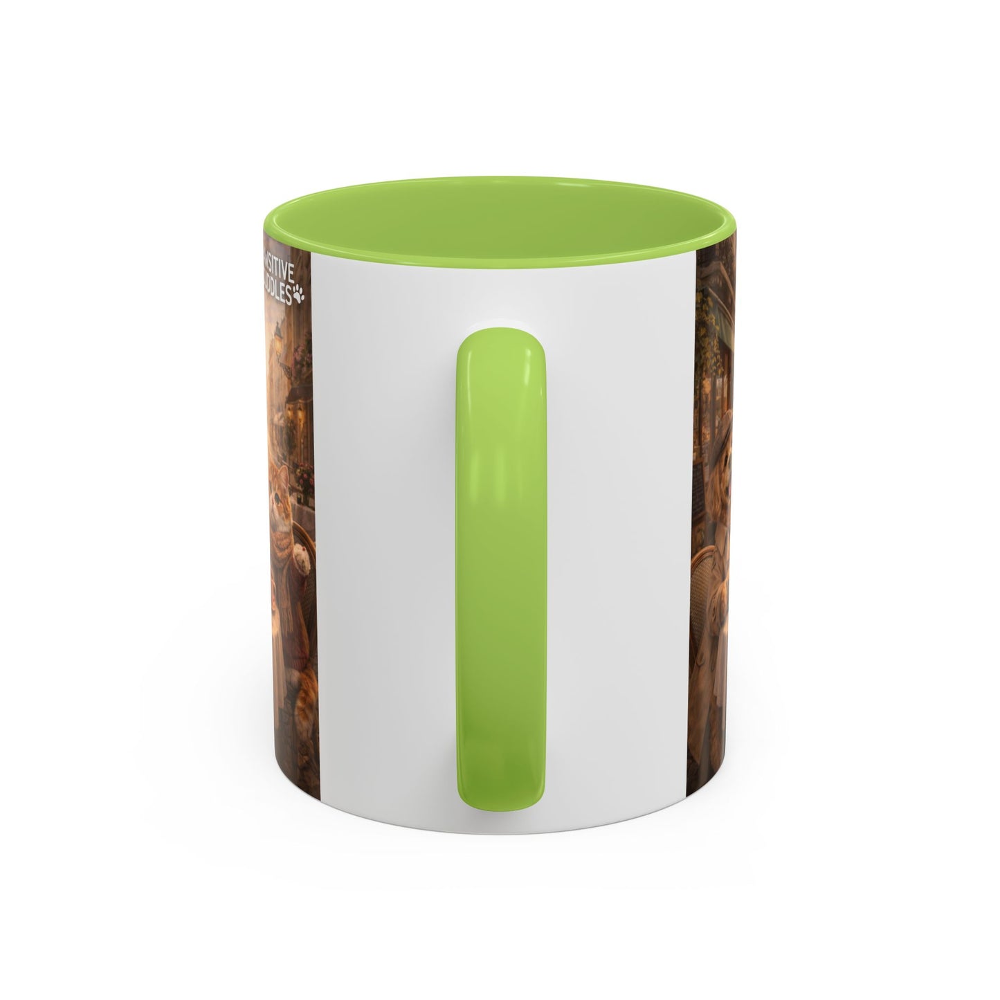 Coffee Mug — 'Pawsitive Cuddles' Cat & Dog Paris Café Accent Mug (11/15oz)