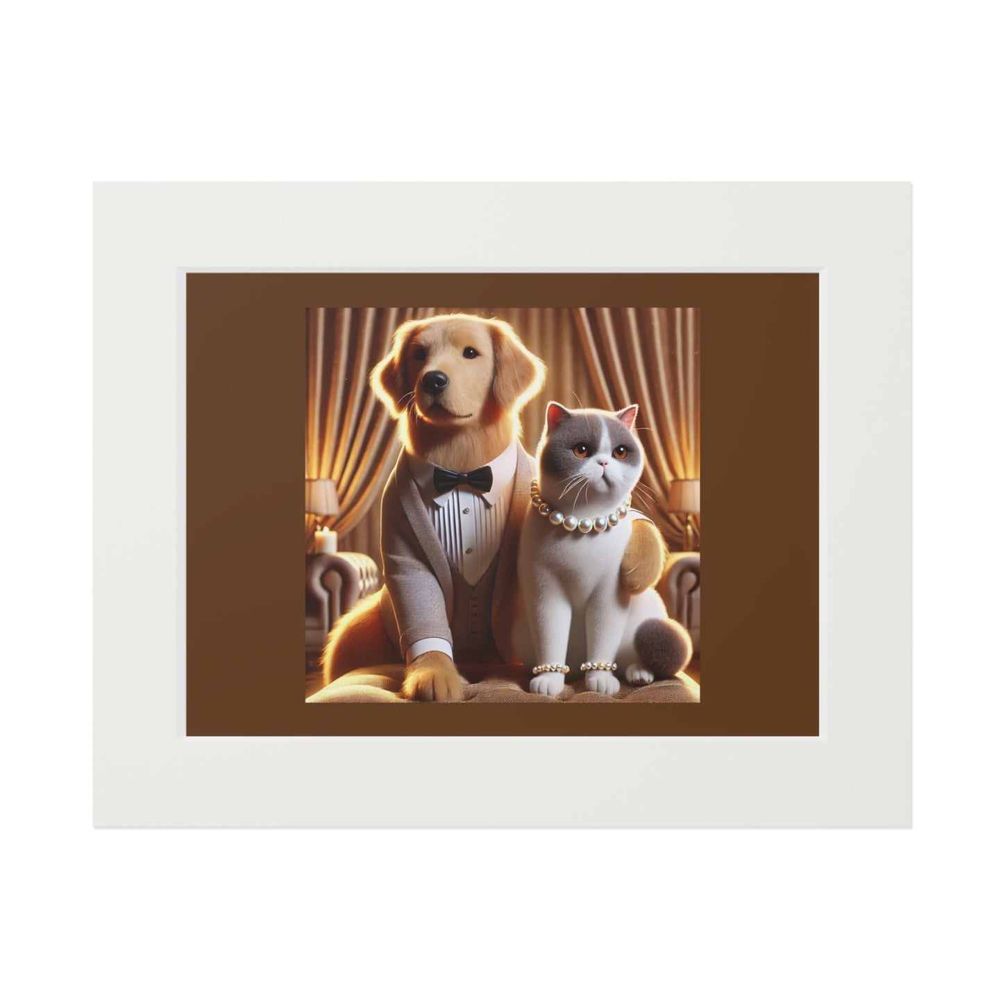 Whimsical Pet Portraits Fine Art Prints, Dog Cat Art, Home Decor, Unique Gift, Animal Lovers, Pet Lovers Prints Printify