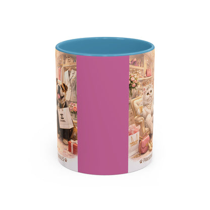 Designer Dogs Accent Coffee Mug - "Pawsitive Cuddles" Cute Bulldog & Pomeranian Gift