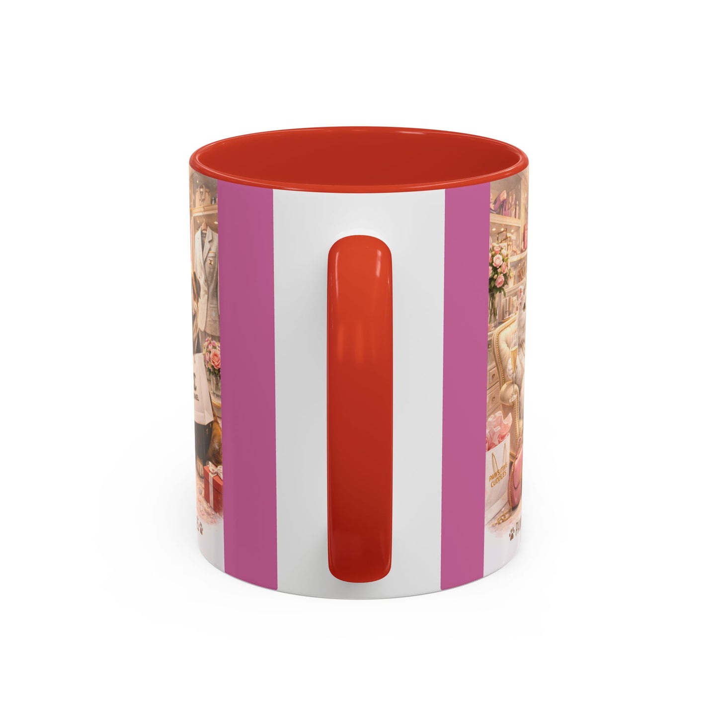 Designer Dogs Accent Coffee Mug - "Pawsitive Cuddles" Cute Bulldog & Pomeranian Gift