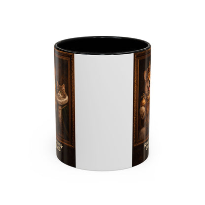 Corgi & Cat Royal Portrait Coffee Mug — "Pawsitive Cuddles" Accent Mug (11/15oz)