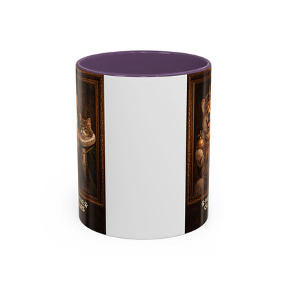 Corgi & Cat Royal Portrait Coffee Mug — "Pawsitive Cuddles" Accent Mug (11/15oz)