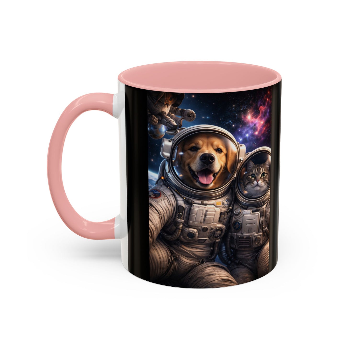 Space Pals Coffee Mug – Astronaut Dog & Cat Galaxy Accent Mug (11/15 oz)