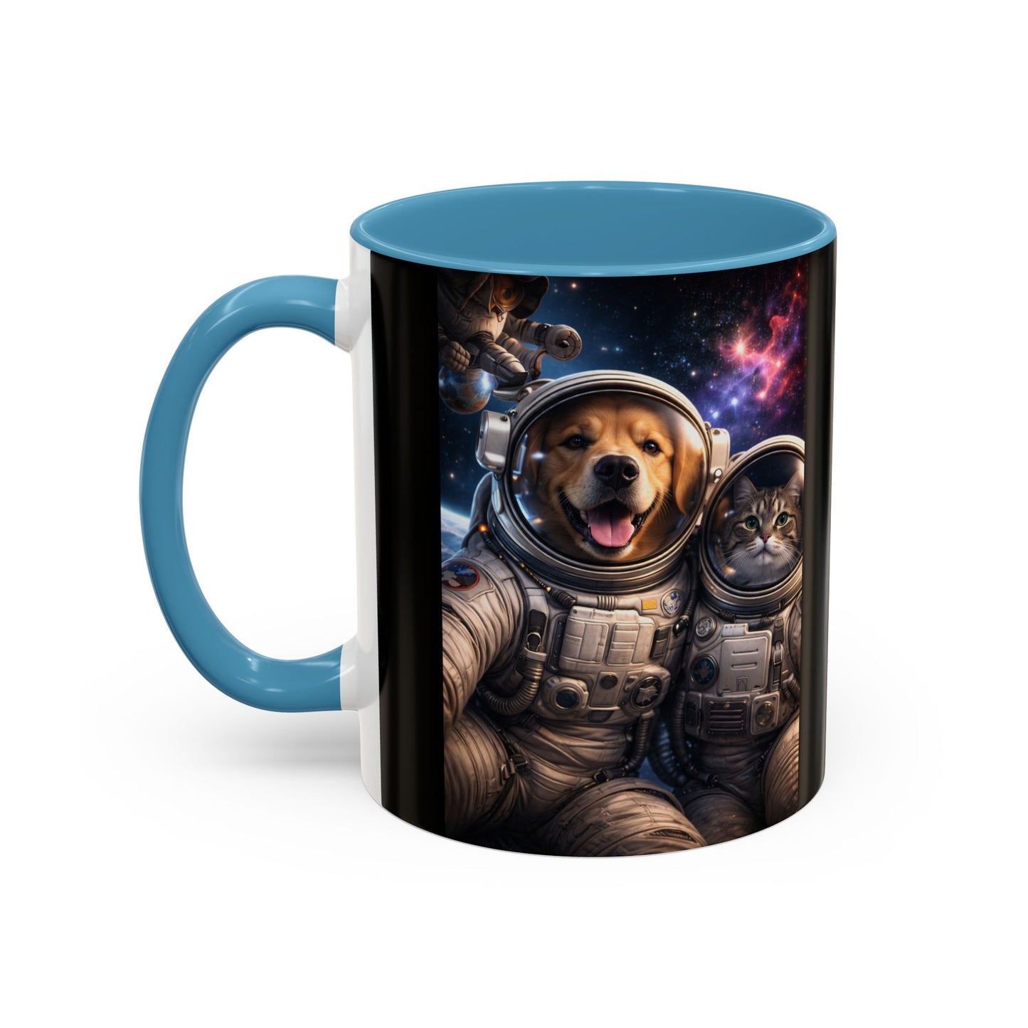 Space Pals Coffee Mug – Astronaut Dog & Cat Galaxy Accent Mug (11/15 oz)