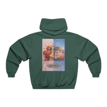 Cozy Paws Hoodie — Cute Cat & Dog Cuddles Graphic Sweatshirt