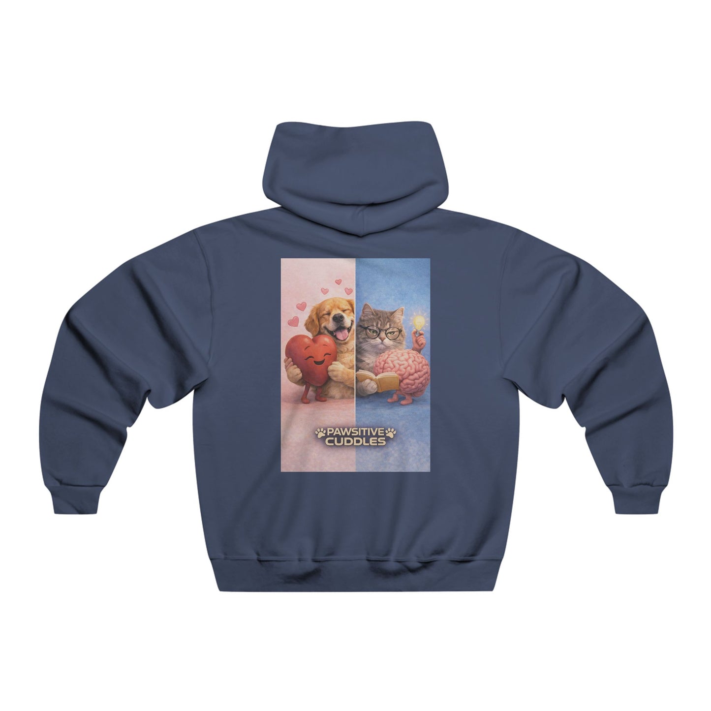 Cozy Paws Hoodie — Cute Cat & Dog Cuddles Graphic Sweatshirt