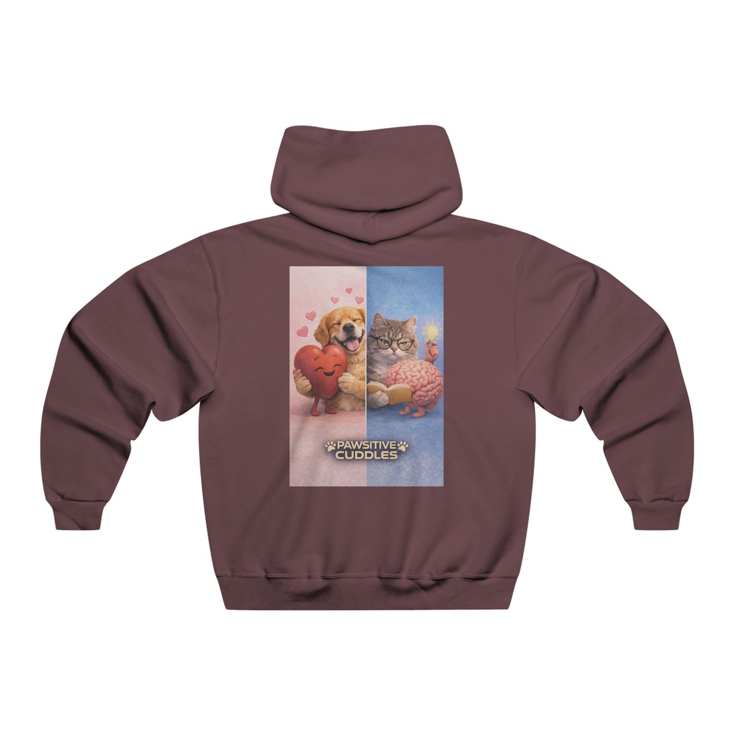 Cozy Paws Hoodie — Cute Cat & Dog Cuddles Graphic Sweatshirt
