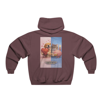 Cozy Paws Hoodie — Cute Cat & Dog Cuddles Graphic Sweatshirt