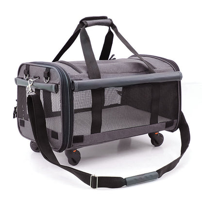 Portable Pet Carrier with Comfortable Wheels - Pawsitive Cuddles