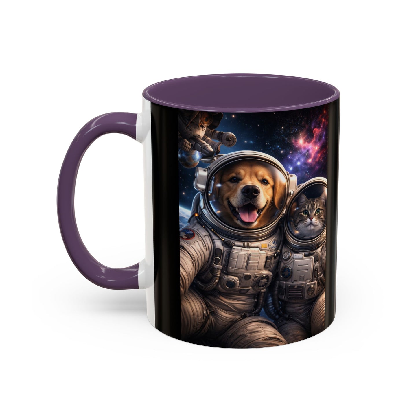 Space Pals Coffee Mug – Astronaut Dog & Cat Galaxy Accent Mug (11/15 oz)