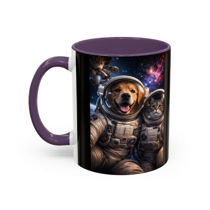 Space Pals Coffee Mug – Astronaut Dog & Cat Galaxy Accent Mug (11/15 oz)