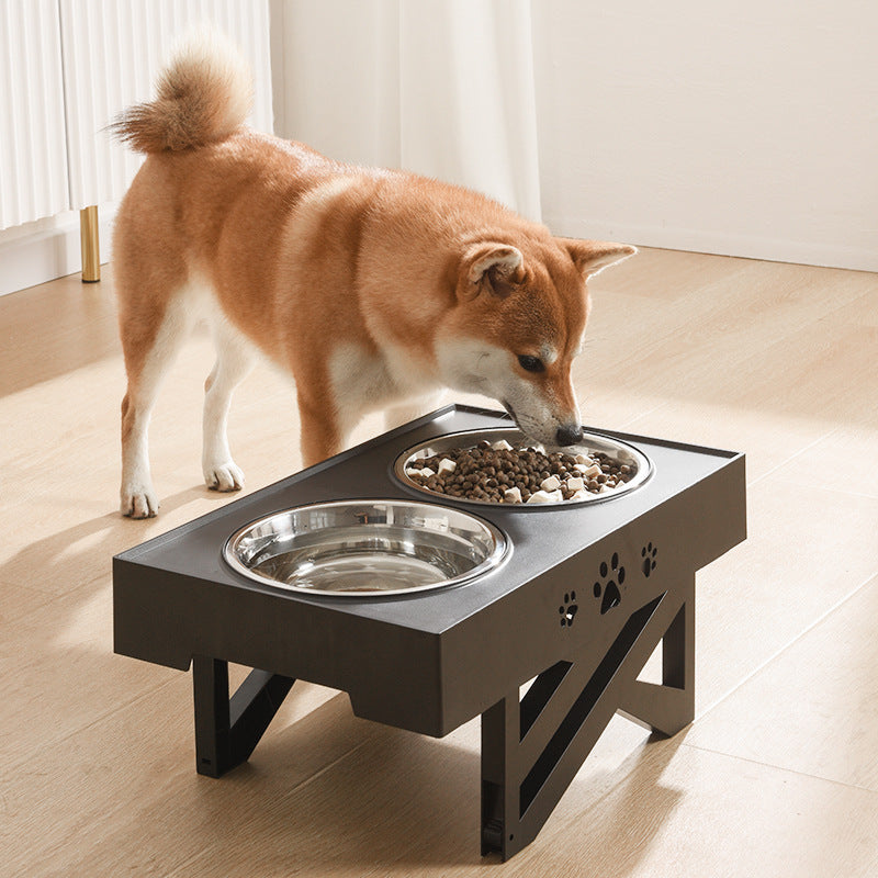 Stainless Steel Abs Adjustable Dog Bowl Pet Food Bowl - Pawsitive Cuddles