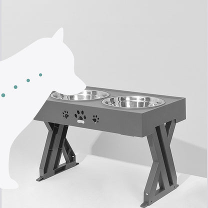Stainless Steel Abs Adjustable Dog Bowl Pet Food Bowl - Pawsitive Cuddles