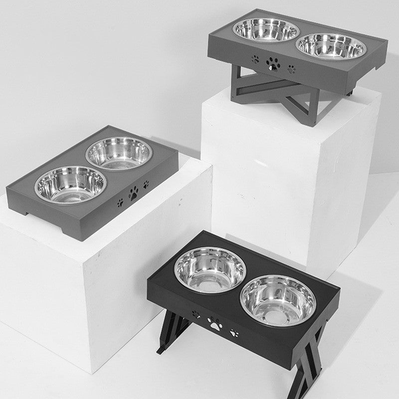 Stainless Steel Abs Adjustable Dog Bowl Pet Food Bowl - Pawsitive Cuddles