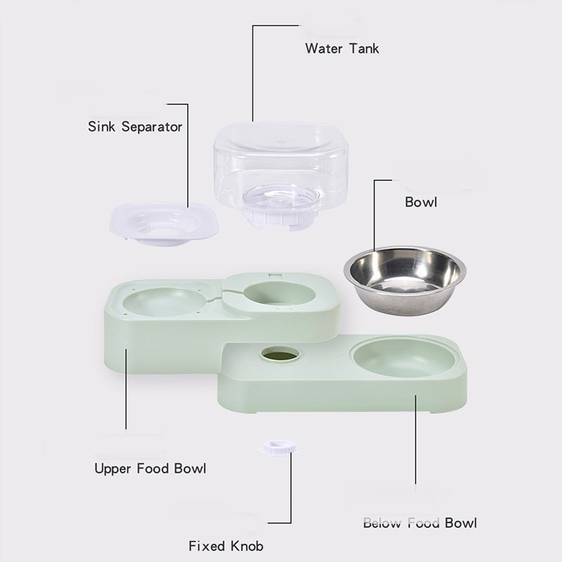 Anti-Spill Pet Feeding Station for Cats & Small Dogs - Pawsitive Cuddles