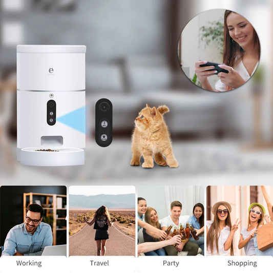 Smart Automatic Pet Feeder with HD Camera