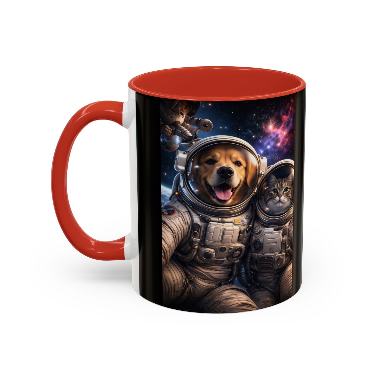 Space Pals Coffee Mug – Astronaut Dog & Cat Galaxy Accent Mug (11/15 oz)