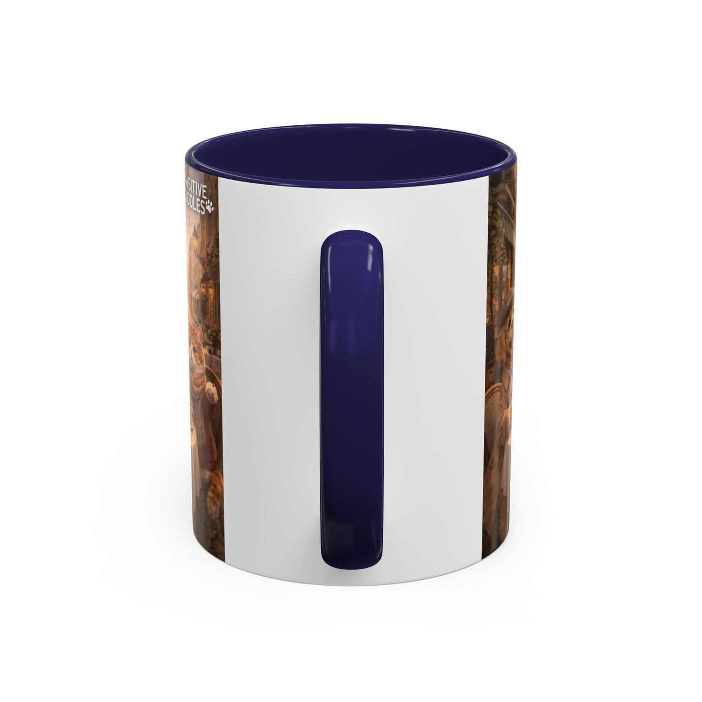 Coffee Mug — 'Pawsitive Cuddles' Cat & Dog Paris Café Accent Mug (11/15oz)