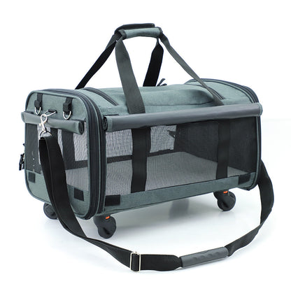 Portable Pet Carrier with Comfortable Wheels - Pawsitive Cuddles