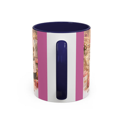 Designer Dogs Accent Coffee Mug - "Pawsitive Cuddles" Cute Bulldog & Pomeranian Gift