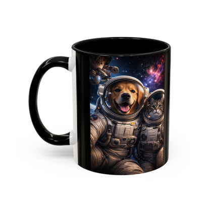 Space Pals Coffee Mug – Astronaut Dog & Cat Galaxy Accent Mug (11/15 oz)