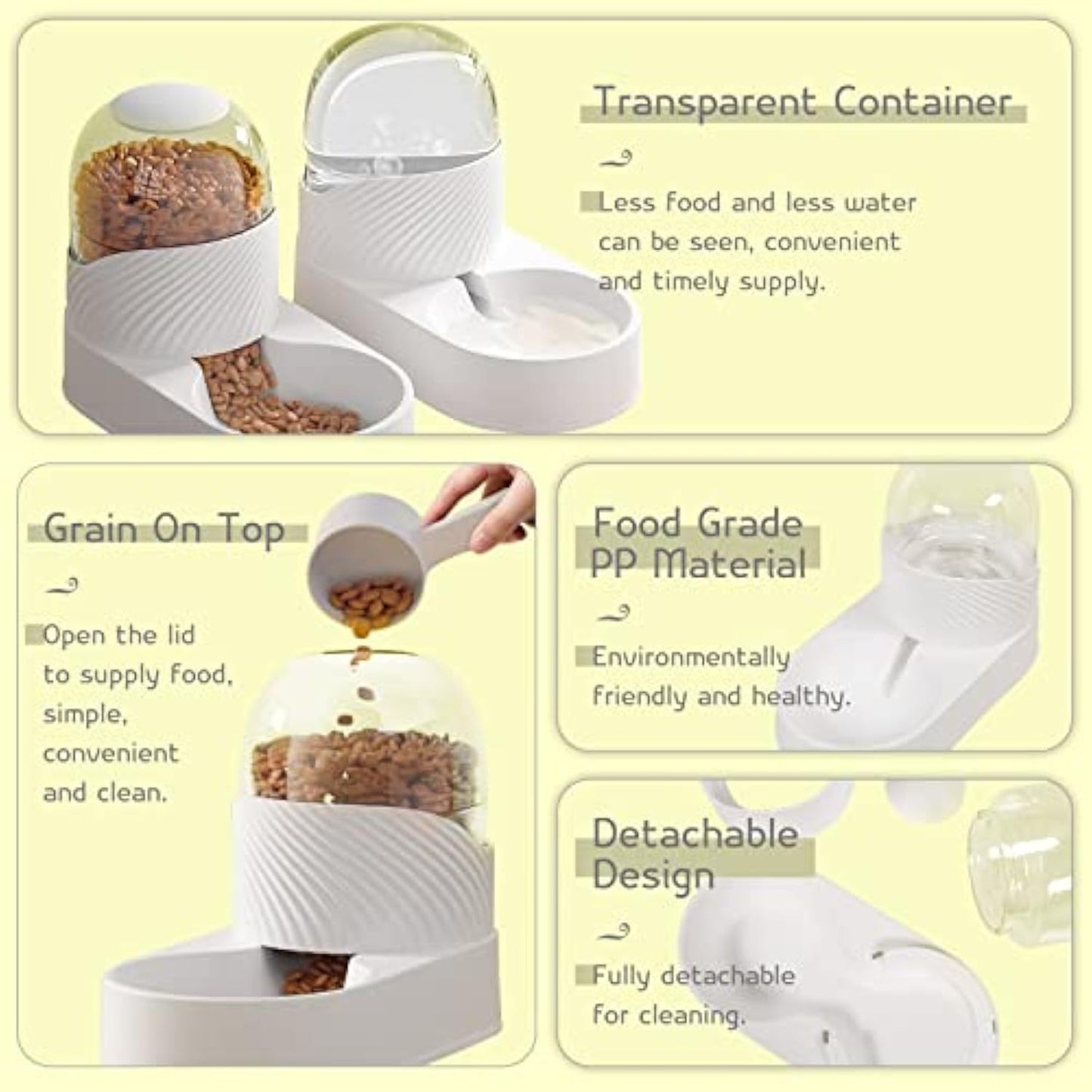 2-Piece Cat Feeder & Water Dispenser Set
