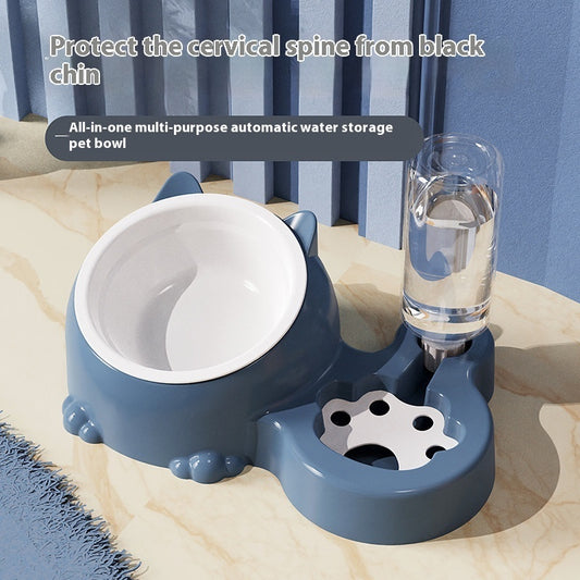 Ceramic & Stainless Steel Double Pet Bowl Set