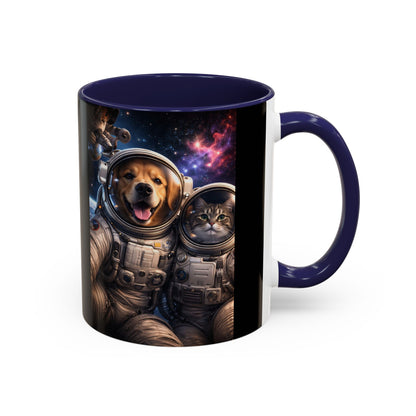 Space Pals Coffee Mug – Astronaut Dog & Cat Galaxy Accent Mug (11/15 oz)