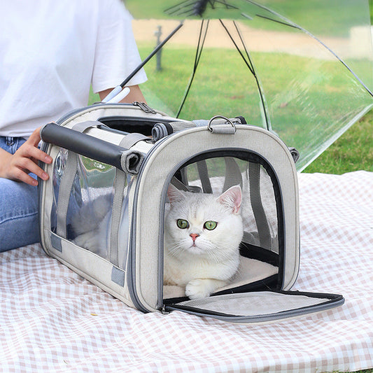 Transparent Foldable Pet Carrier - Pawsitive Cuddles