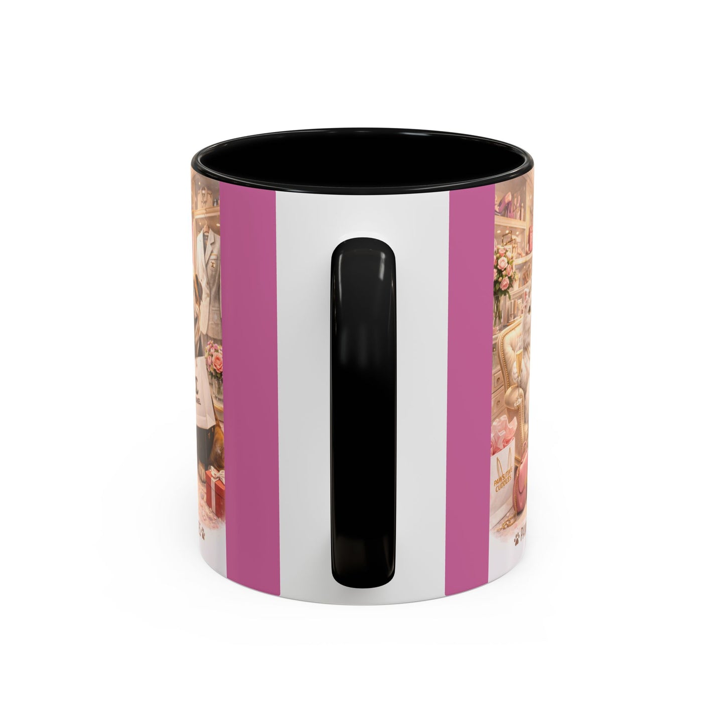 Designer Dogs Accent Coffee Mug - "Pawsitive Cuddles" Cute Bulldog & Pomeranian Gift