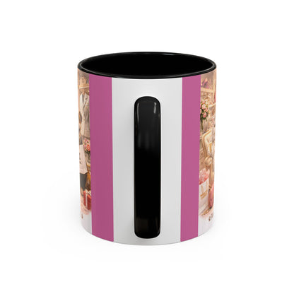 Designer Dogs Accent Coffee Mug - "Pawsitive Cuddles" Cute Bulldog & Pomeranian Gift