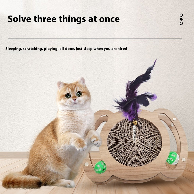 Triangular Cat Scratch Board with Wear-Resistant