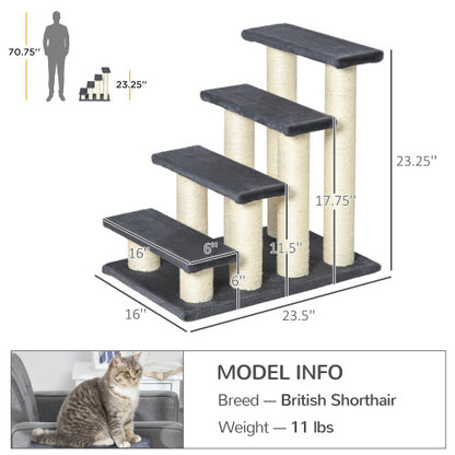 PawHut Cat Tree with 4 Steps - Pawsitive Cuddles