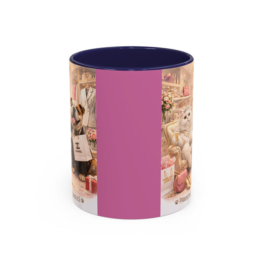 Designer Dogs Accent Coffee Mug - "Pawsitive Cuddles" Cute Bulldog & Pomeranian Gift