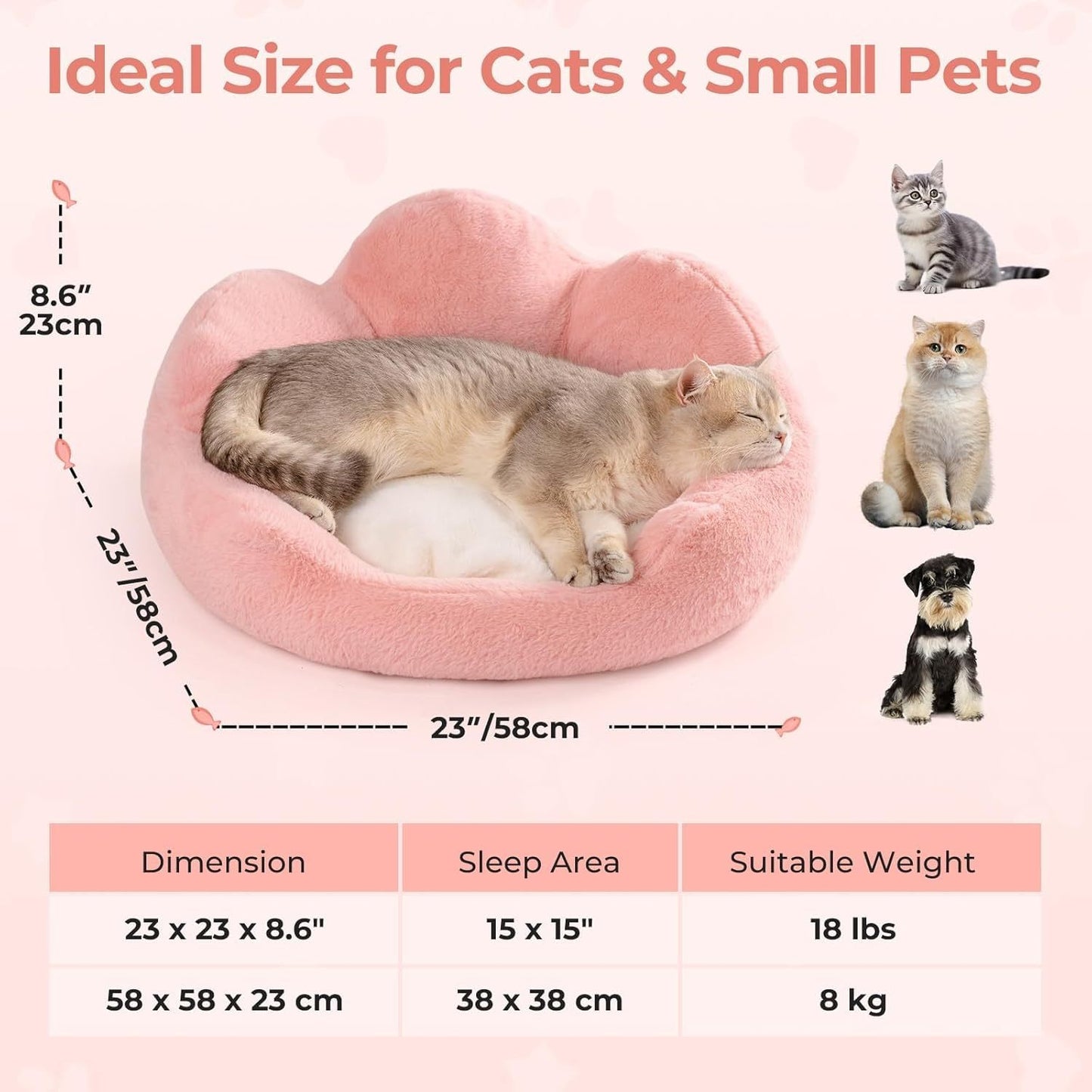 Washable Round Pet Sofa with Non-Slip Bottom - Pawsitive Cuddles