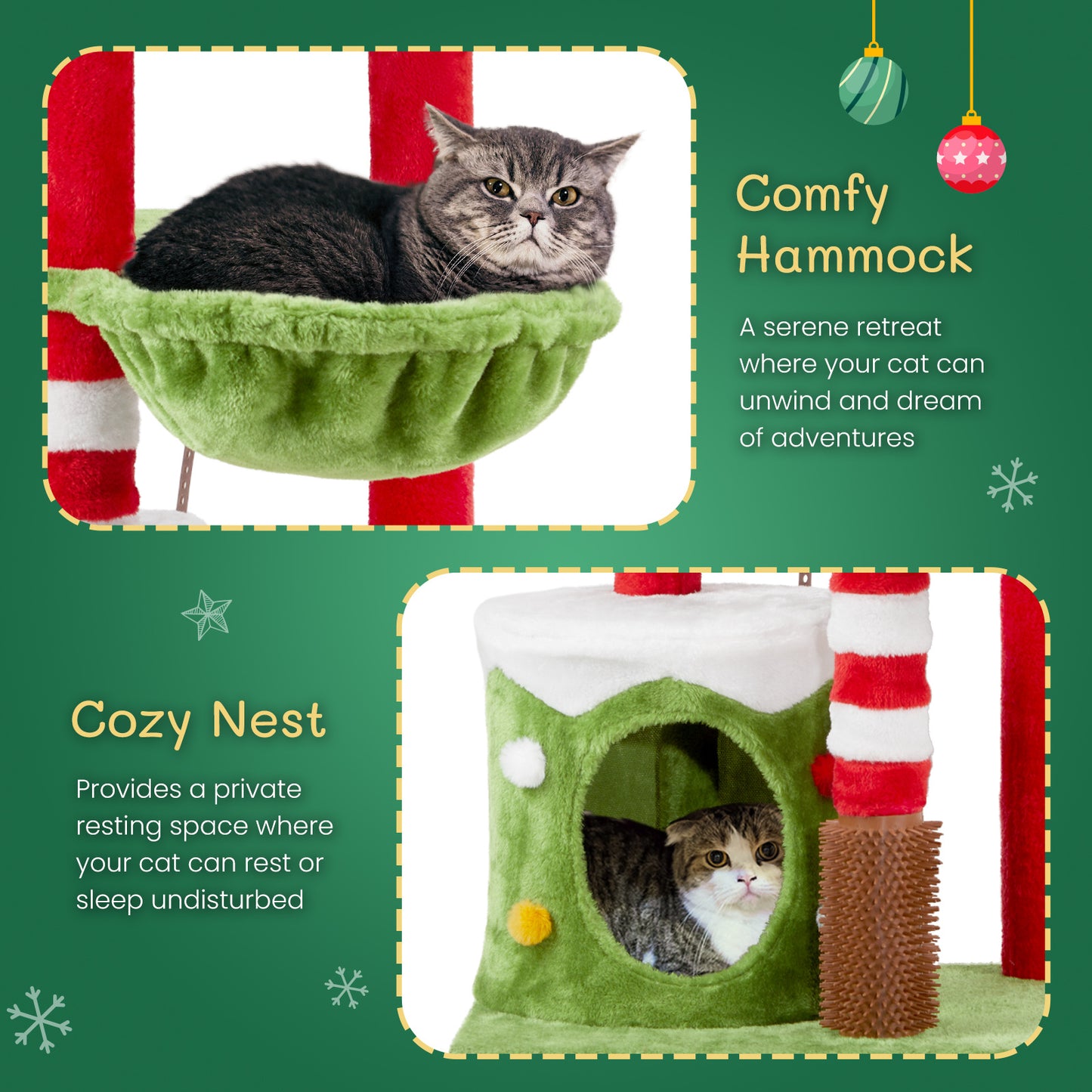 2-Level Cat House with Hammock - Pawsitive Cuddles