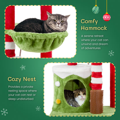 2-Level Cat House with Hammock - Pawsitive Cuddles