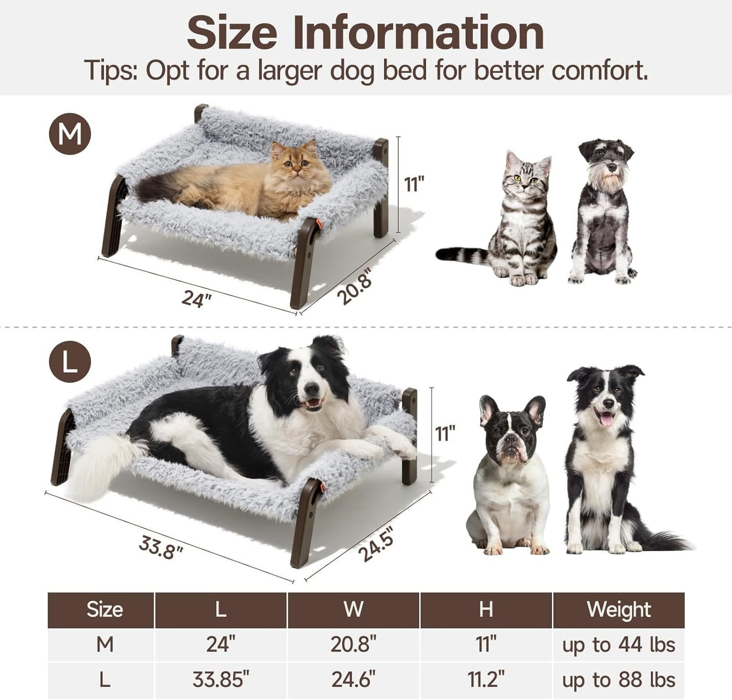 Raised Cat & Small Dog Couch with Washable Cover - Pawsitive Cuddles