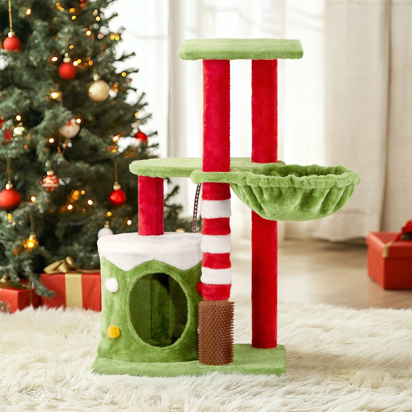 2-Level Cat House with Hammock - Pawsitive Cuddles