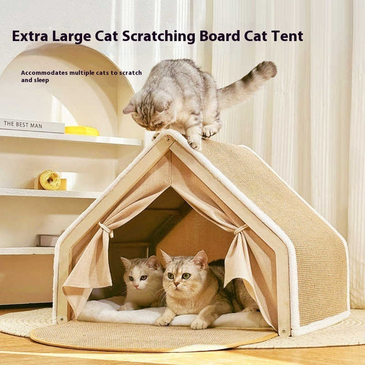 Sisal Cat Tent with Scratch Board