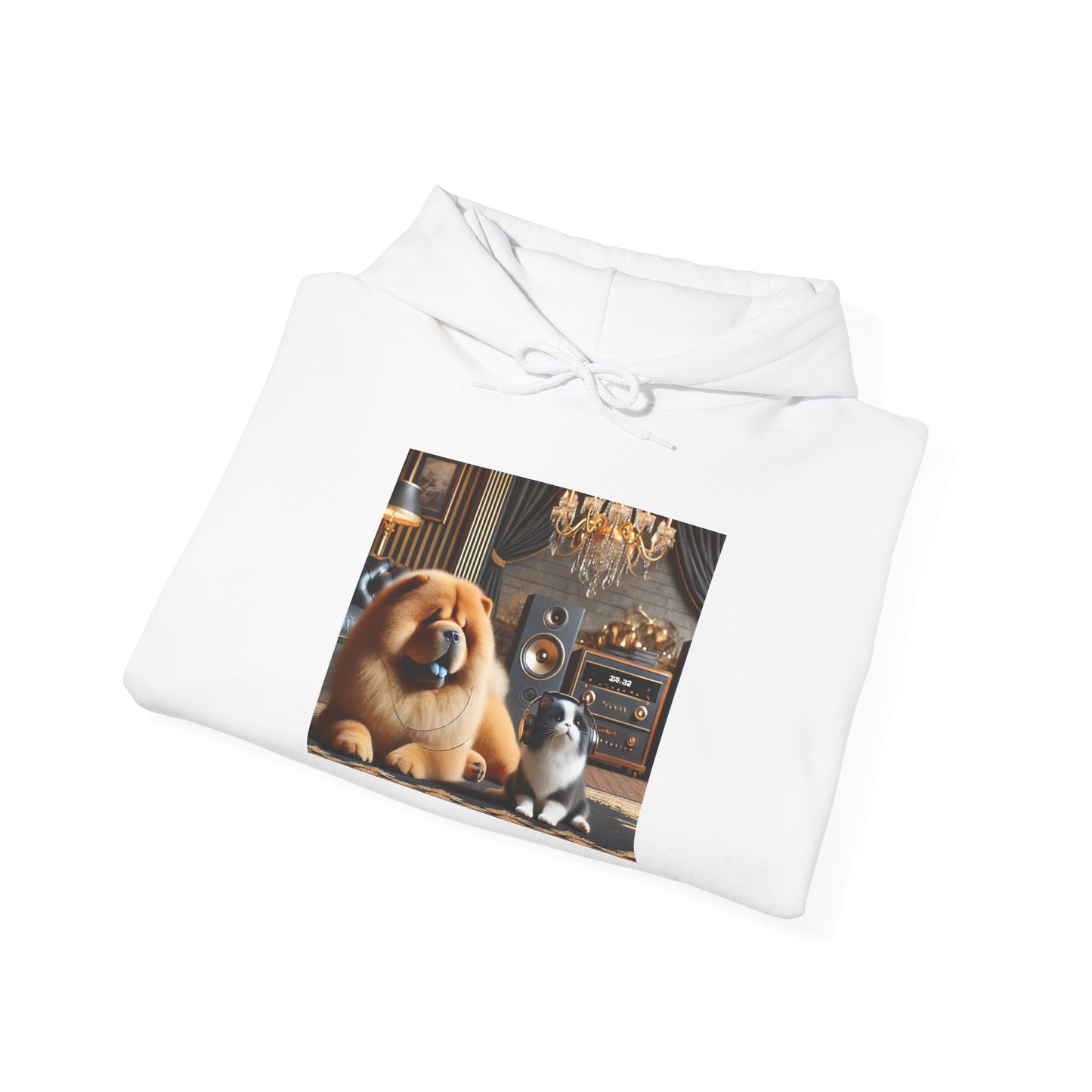 Chow Chow & Cat Cozy Hoodie — Cute Pet Portrait Pullover