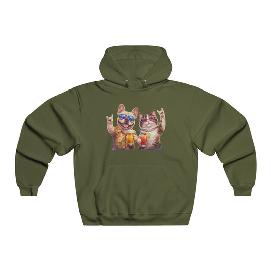 Cozy Paws Hoodie — Cute Cat & Dog Cuddles Graphic Sweatshirt